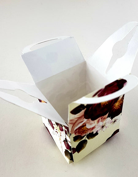 CHC 310A Burgundy Maroon Floral Favour Box