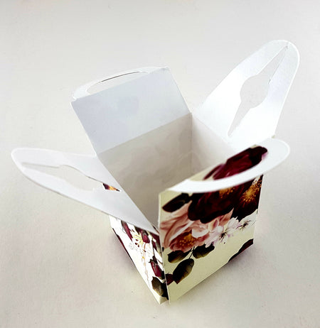 CHC 310A Burgundy Maroon Floral Favour Box