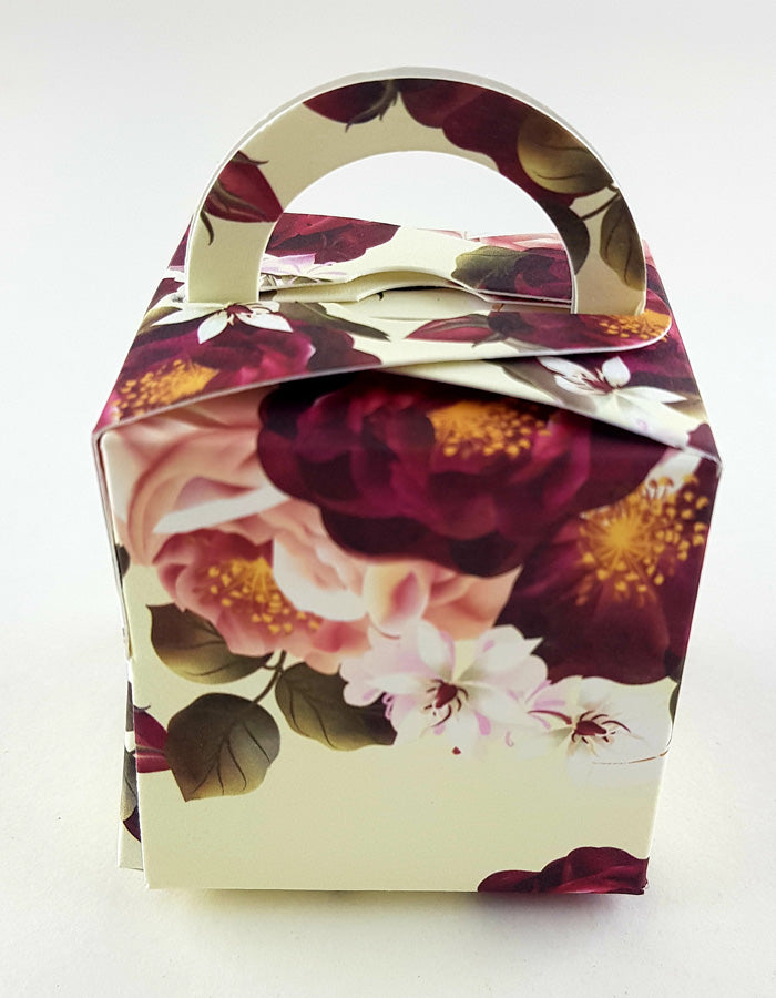 CHC 310A Burgundy Maroon Floral Favour Box
