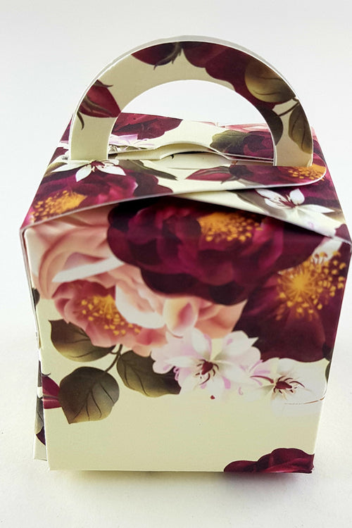 Load image into Gallery viewer, CHC 310A Burgundy Maroon Floral Favour Box
