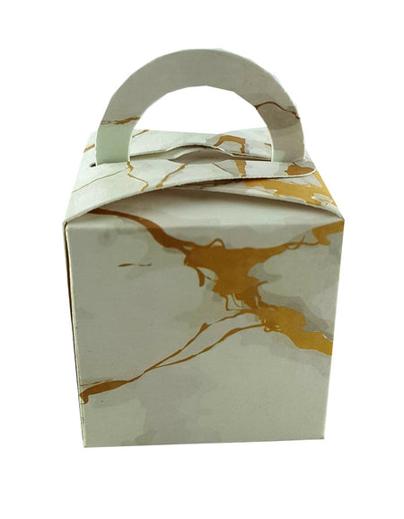 gold and grey marble print budget cheap party favor boxes