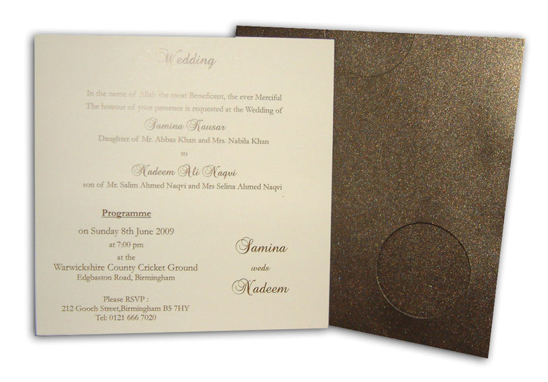 ABC 407 Chocolate brown wallet invitations