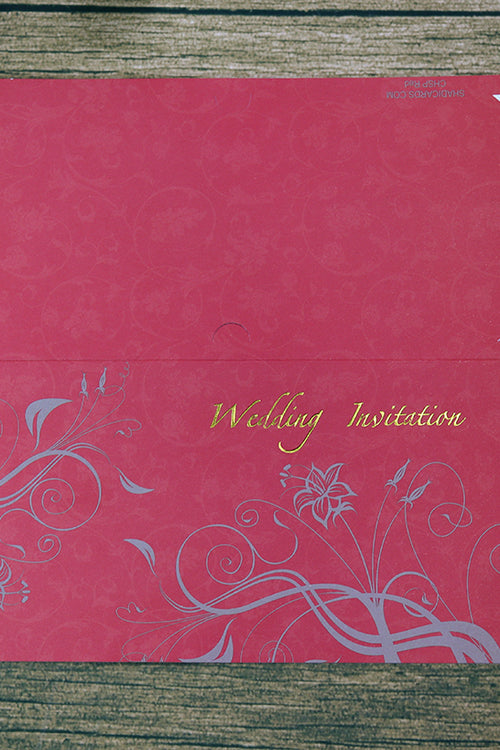 Load image into Gallery viewer, CHSP 12 Red and gold single fold floral wedding Invitation
