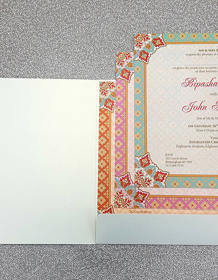 Personalised Indian wedding cards Invitation with matching envelope CLS 112