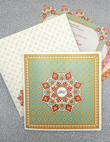 Personalised Indian wedding cards Invitation with matching envelope CLS 112