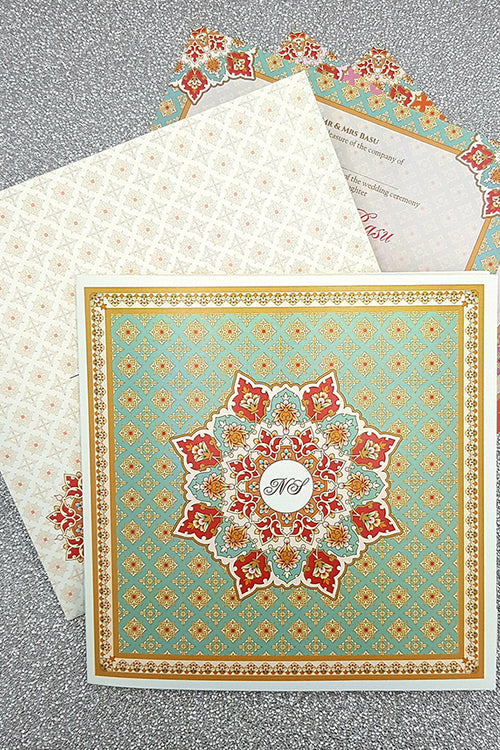 Load image into Gallery viewer, Personalised Indian wedding cards Invitation with matching envelope CLS 112
