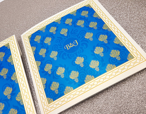 Load image into Gallery viewer, Customisable Hindu wedding card design with Desi pattern
