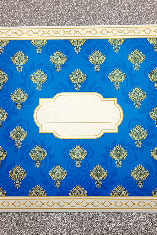 Load image into Gallery viewer, CLS 123 Large Blue Indian Asian Style Wedding Invitation – Customisable Wedding Card Invitation with Matching Envelope
