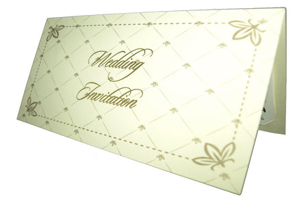 ABC 581 Cream and gold Indian design budget Invitation