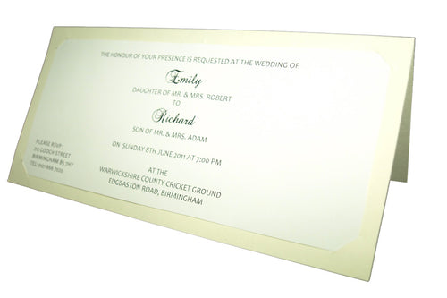 Load image into Gallery viewer, ABC 582 simple plain cream folded Wedding Invitation
