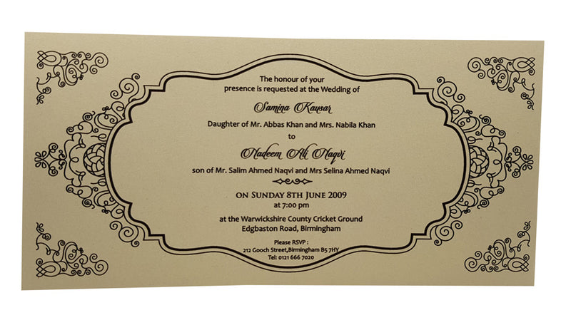 Elegant Outline Cream Invitation DL 210