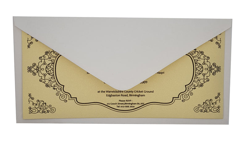 Elegant Outline Cream Invitation DL 210