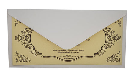Elegant Outline Cream Invitation DL 210