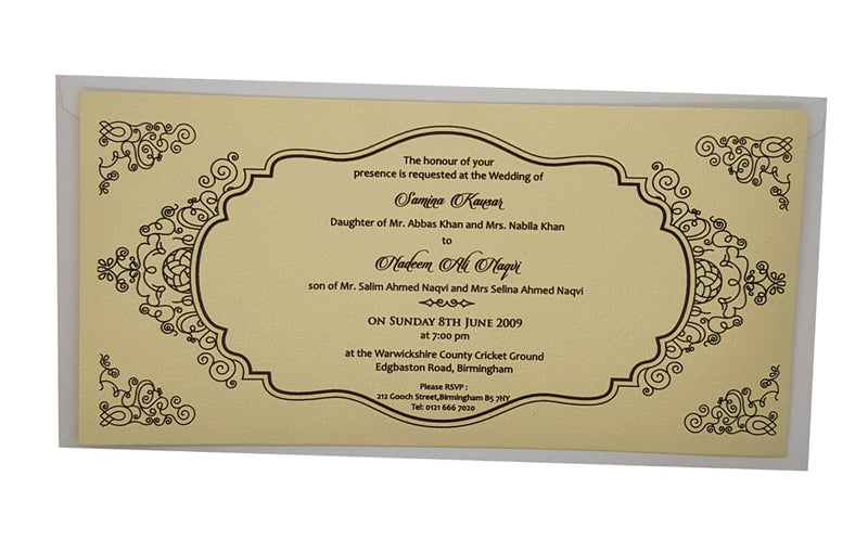 Elegant Outline Cream Invitation DL 210