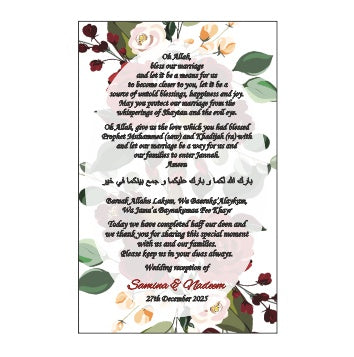 Load image into Gallery viewer, Peach Floral 105 – Flat Place Card / Dua Card
