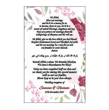 Load image into Gallery viewer, Pink Floral 106 – Flat Place Card / Dua Card
