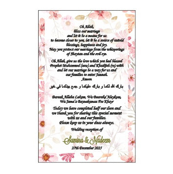 Load image into Gallery viewer, Light Pink Floral 112 – Flat Place Card / Dua Card
