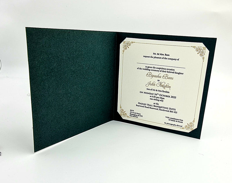 GGW 1515 Green Wedding Invitation