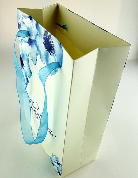 Blue Floral Thank You Gift Bag 106