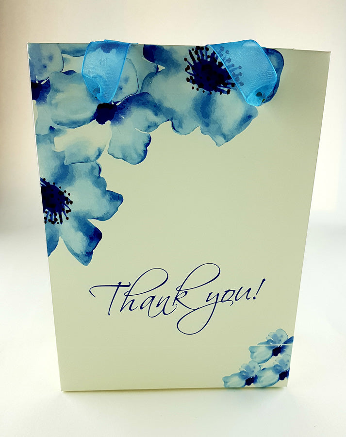 Blue Floral Thank You Gift Bag 106