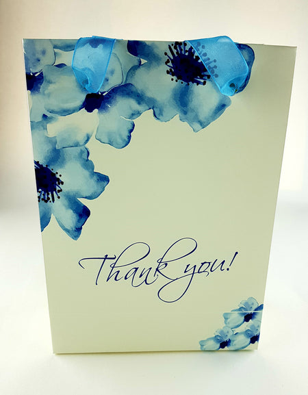 Blue Floral Thank You Gift Bag 106