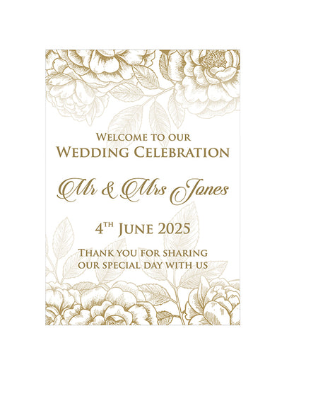 Gold Floral – A1 Mounted Welcome Poster