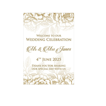 Gold Floral – A1 Mounted Welcome Poster
