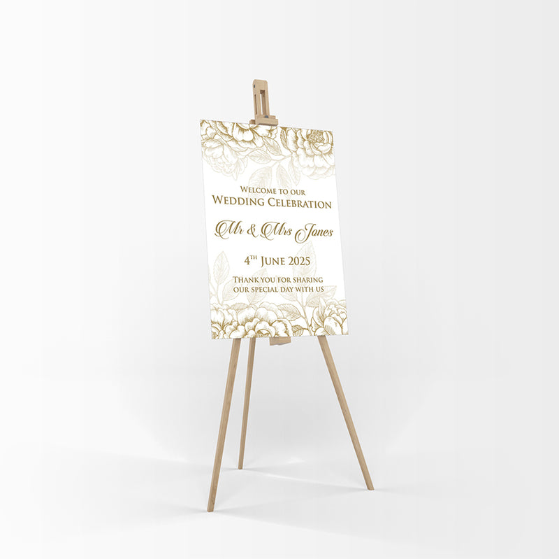 Gold Floral – A1 Mounted Welcome Poster