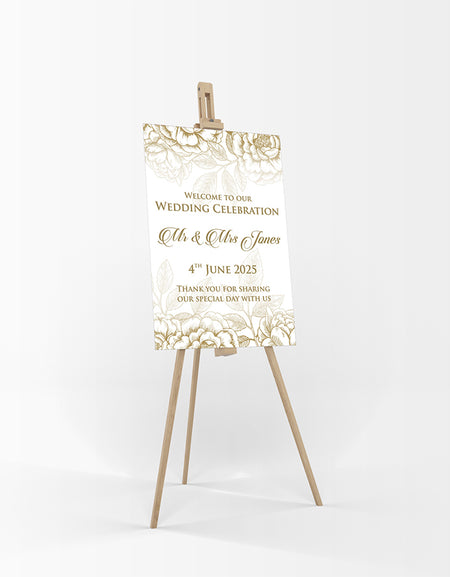 Gold Floral – A1 Mounted Welcome Poster