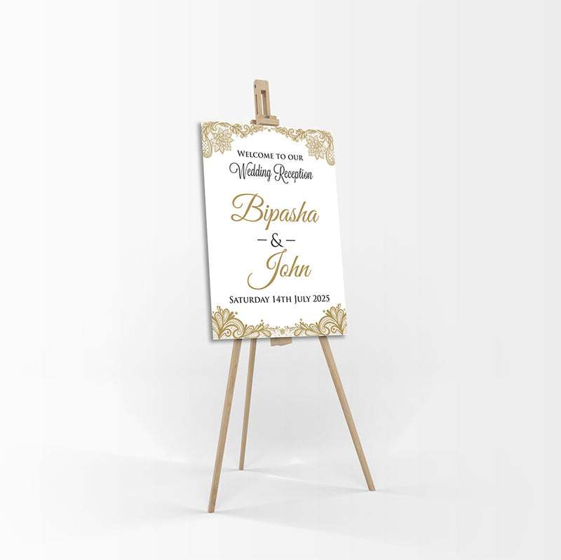 Gold Swirls – A1 Mounted Welcome Poster