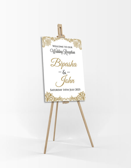 Gold Swirls – A1 Mounted Welcome Poster