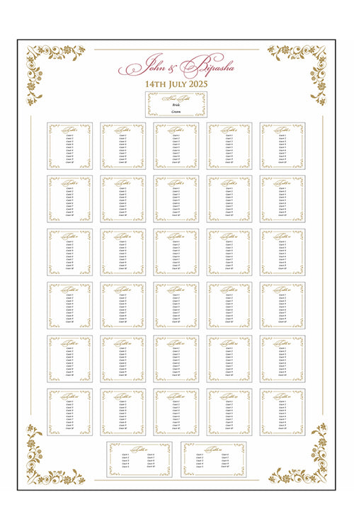 Load image into Gallery viewer, Gold Swirls  – A1 Table Plan
