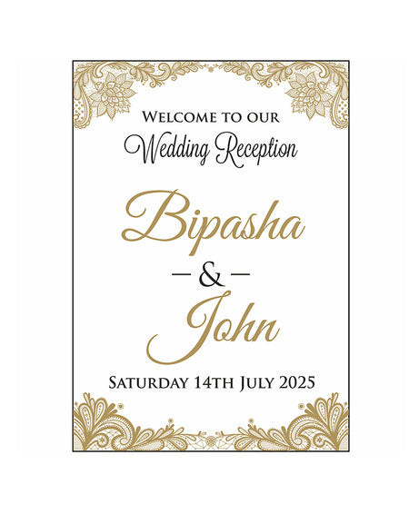 Gold Swirls – A1 Mounted Welcome Poster