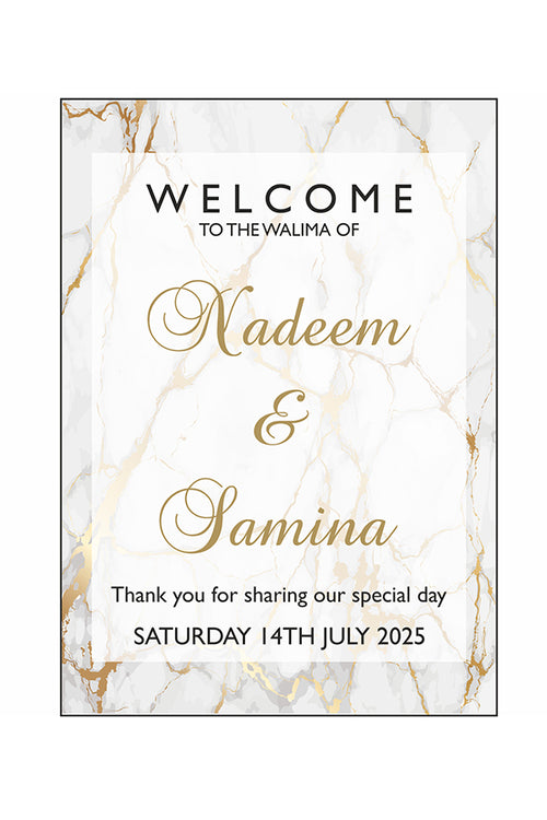 Load image into Gallery viewer, Golden Marble  – A1 Mounted Welcome Poster
