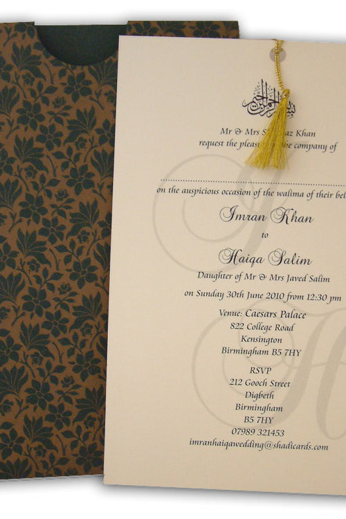 Load image into Gallery viewer, ABC 432 Forest Green Gold jacket invitation
