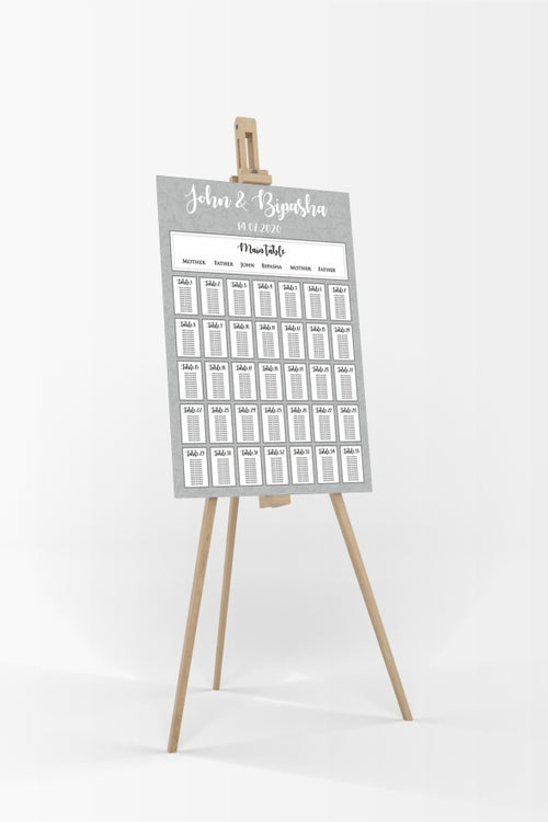 Load image into Gallery viewer, Grey Swirls Landscape  – A1 Table Plan
