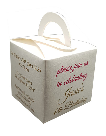 1st Birthday party customised Favour boxes in any colour of your choice