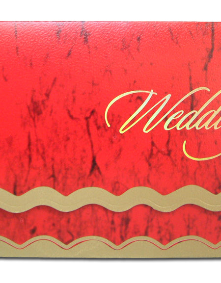 HW036 Cardinal Red and Gold Indian pocket invitations