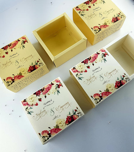 Golden Floral Favour Box