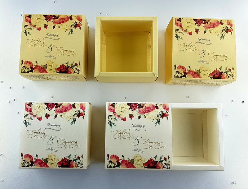 Golden Floral Favour Box