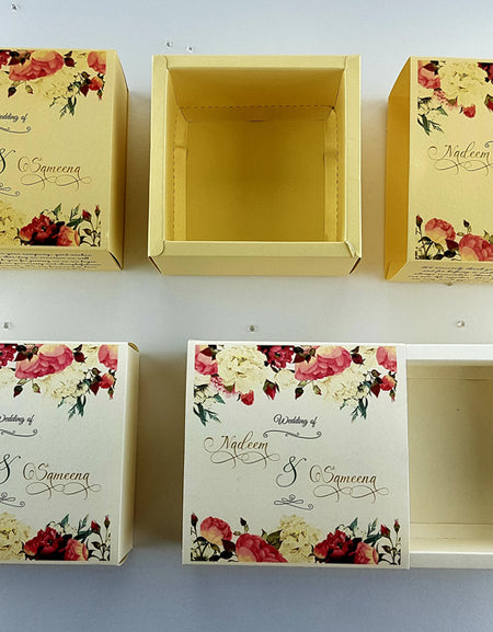 Golden Floral Favour Box