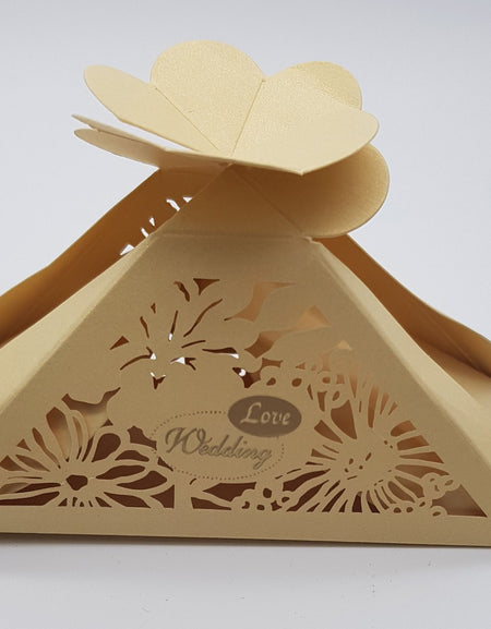 LC 009 Gold Laser Cut Favour Box