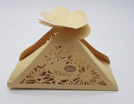 LC 009 Gold Laser Cut Favour Box
