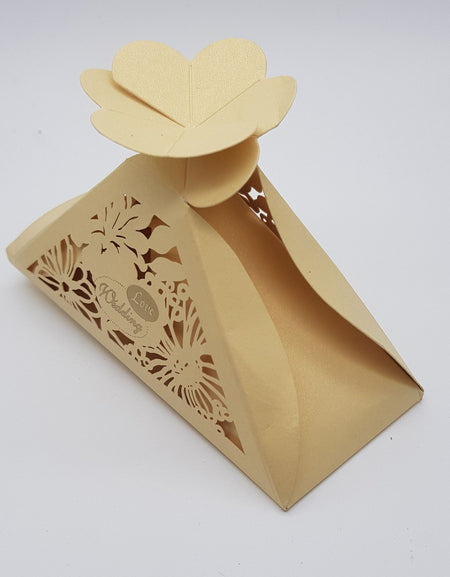 LC 009 Gold Laser Cut Favour Box