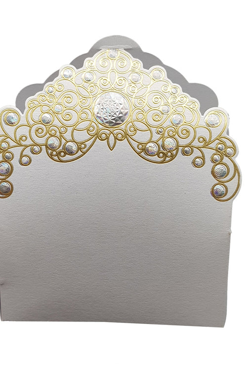 Load image into Gallery viewer, Embossed gold Foil and White party favour candy box LC 020
