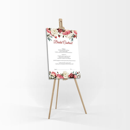 Light Floral – A1 Bridal Contract – Funny Agreement for Husband/Wife