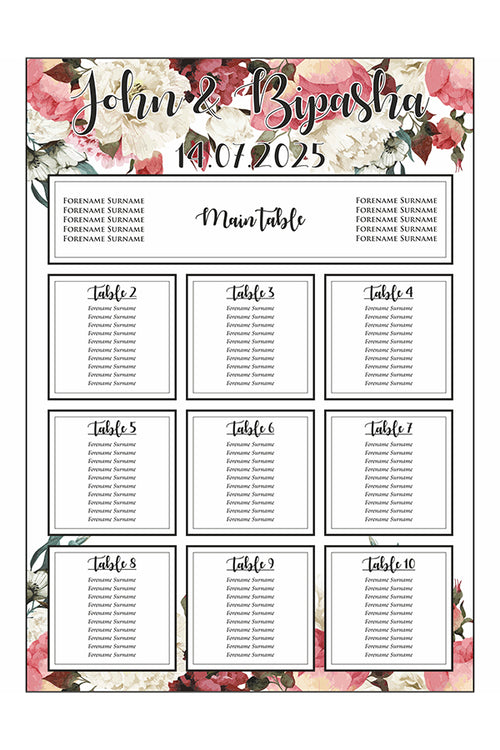 Load image into Gallery viewer, Light Floral  – A1 Table Plan
