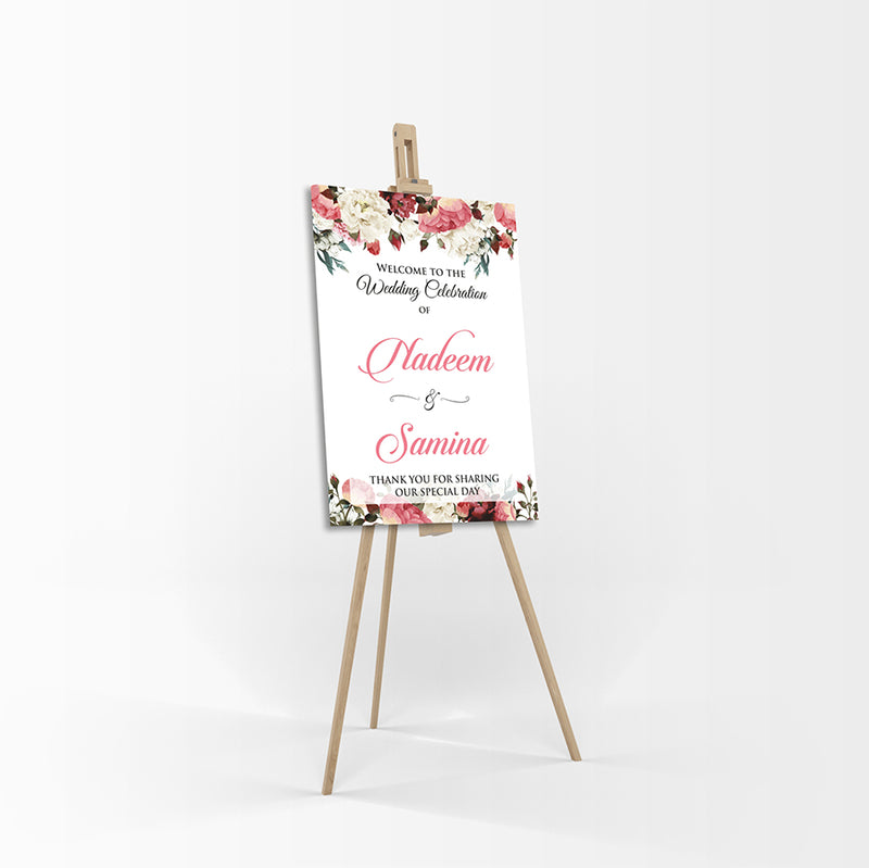 Light Floral  – A1 Mounted Welcome Poster
