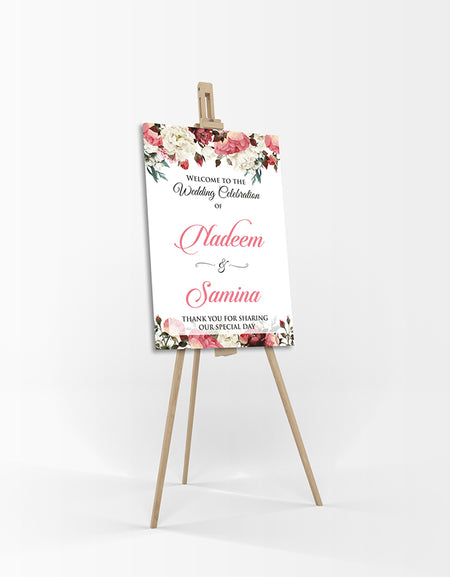 Light Floral  – A1 Mounted Welcome Poster