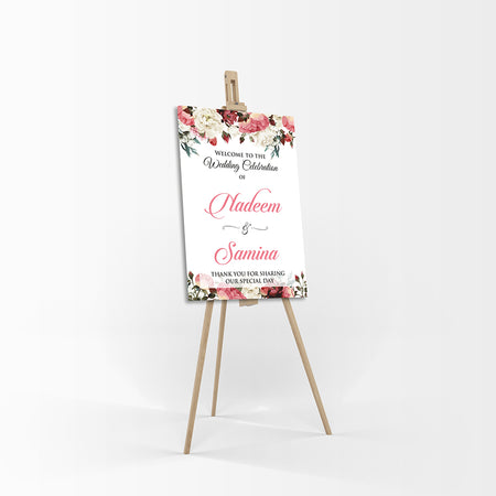 Light Floral  – A1 Mounted Welcome Poster